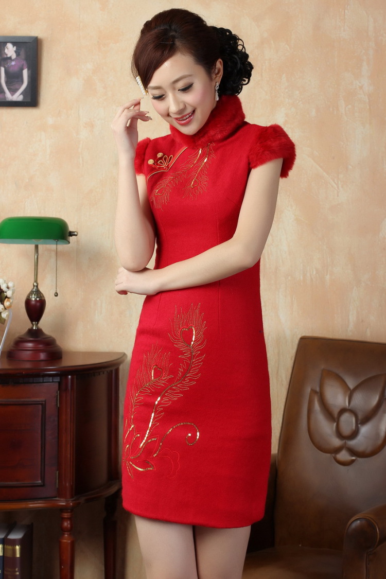 Spend the winter figure new Tang Women's clothes cheongsam collar Chinese classical improved winter cheongsam costumes short cheongsam RED M picture, prices, brand platters! The elections are supplied in the national character of distribution, so action, buy now enjoy more preferential! As soon as possible.