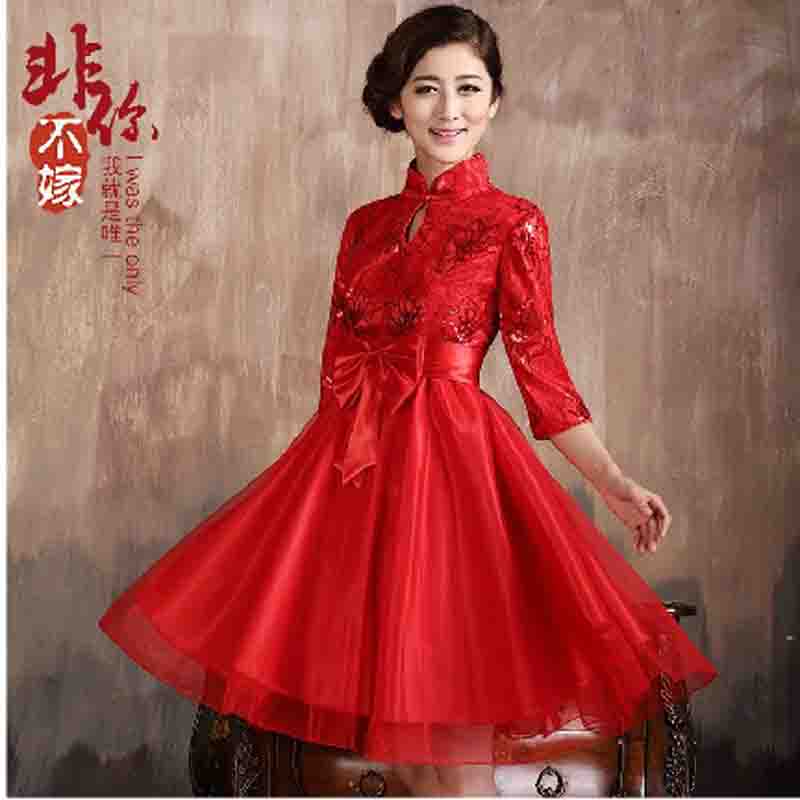 Non-you do not marry 2015 new wedding dress Korean Top Loin of pregnant women serving Chinese classical big bows code load qipao bow tie dresses wedding dress B, short-sleeved long skirt 2XL, non-you do not marry shopping on the Internet has been pressed.