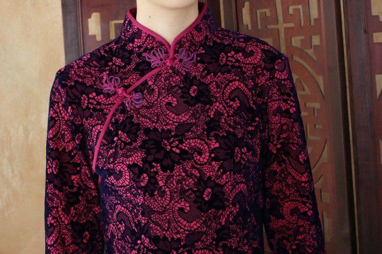 Floral autumn and winter new daily Noble Lady collar velvet cheongsam retro improved long-sleeved cheongsam dress in stylish 02 2XL Photo, prices, brand platters! The elections are supplied in the national character of distribution, so action, buy now enjoy more preferential! As soon as possible.