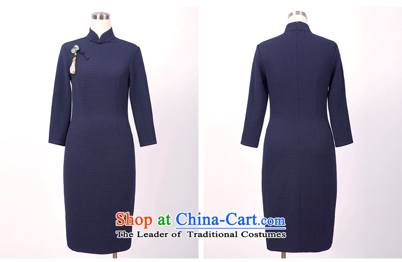 The Butterfly Lovers autumn 2015 New Stylish retro elegant Chinese temperament improved cheongsam dress 49065 Navy XXXL picture, prices, brand platters! The elections are supplied in the national character of distribution, so action, buy now enjoy more preferential! As soon as possible.