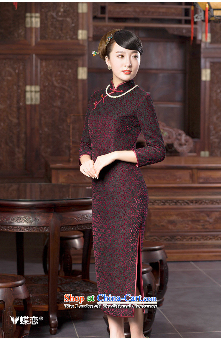 Butterfly Lovers 2015 Autumn New, lace scouring pads composite cheongsam dress improved long robe skirt fashion as the wall of the 49069 XL Photo, prices, brand platters! The elections are supplied in the national character of distribution, so action, buy now enjoy more preferential! As soon as possible.