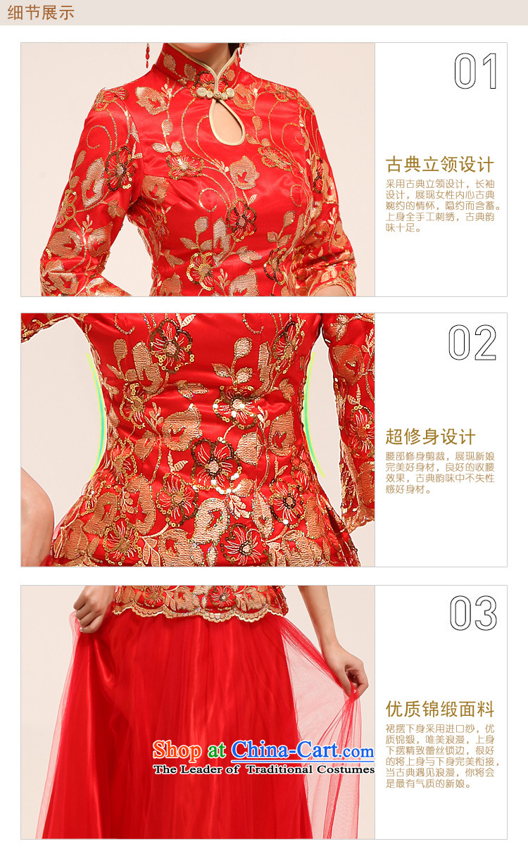 2015 new honeymoon bride long qipao bride improved stylish Tang red bows to red S picture, prices, brand platters! The elections are supplied in the national character of distribution, so action, buy now enjoy more preferential! As soon as possible.