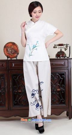  The Autumn LO.MU beauty cotton linen hand-painted orchid t-shirt with white clip short-sleeved cotton linen Tang dynasty China wind White M code (in the picture) code, prices, brand platters! The elections are supplied in the national character of distribution, so action, buy now enjoy more preferential! As soon as possible.