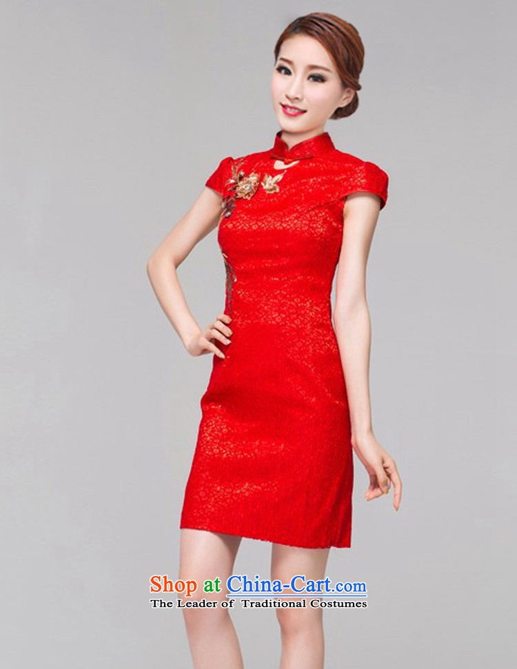 To Ting   2014 Summer of red bride qipao marriage bows services spend short of retro embroidery qipao and improved noble red S picture, prices, brand platters! The elections are supplied in the national character of distribution, so action, buy now enjoy more preferential! As soon as possible.