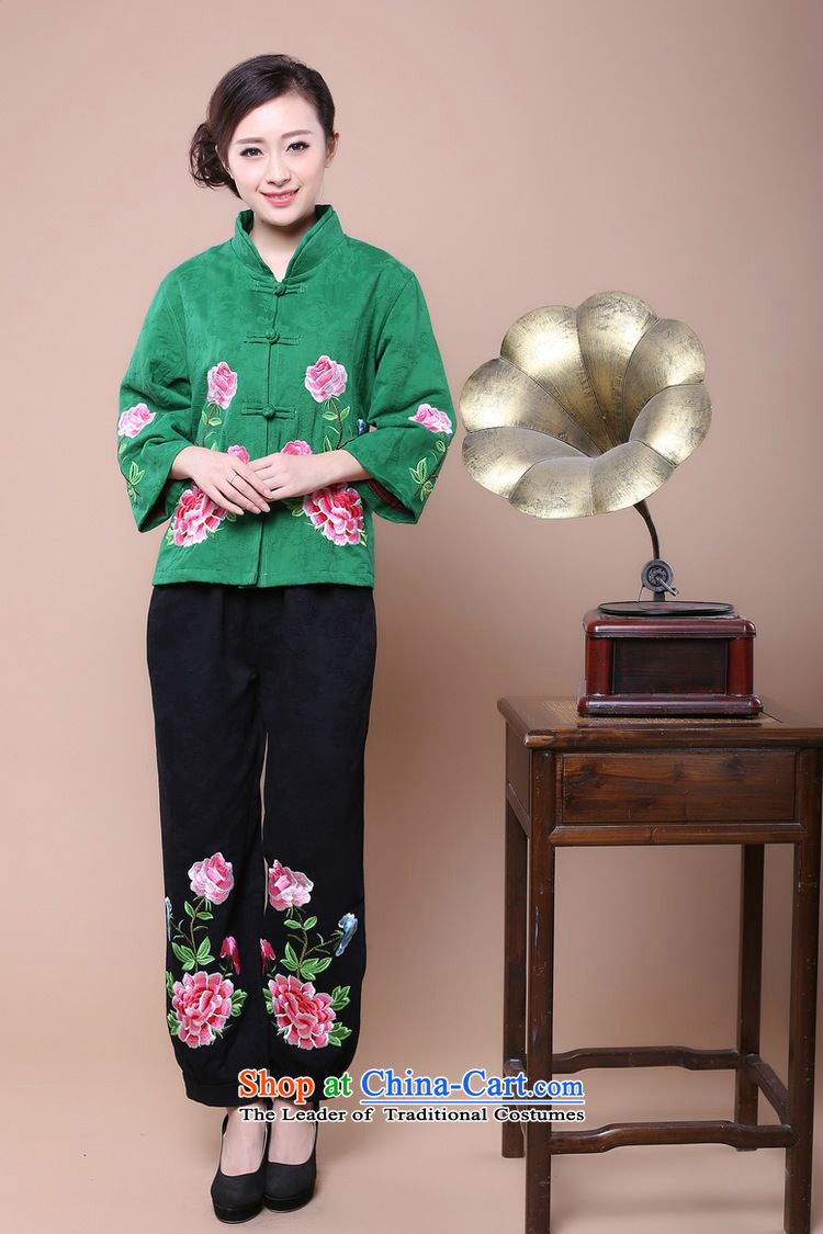 The 2014 autumn forest narcissus loaded on a new cotton jacquard Tang Dynasty Mudan in older women's embroidery mother blouses jacket Fgr-a981 green L picture, prices, brand platters! The elections are supplied in the national character of distribution, so action, buy now enjoy more preferential! As soon as possible.