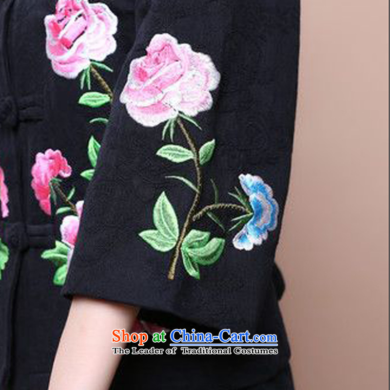 The 2014 autumn forest narcissus loaded on a new cotton jacquard Tang Dynasty Mudan in older women's embroidery mother blouses jacket Fgr-a981 Green , L, forest (senlinshuixian narcissus) , , , shopping on the Internet
