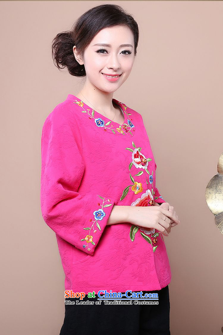 The 2014 autumn forest narcissus install new liberal larger cotton embroidery Tang dynasty characteristics of national long-sleeved T-shirt with round collar wind Fgr-a211 red XL Photo, prices, brand platters! The elections are supplied in the national character of distribution, so action, buy now enjoy more preferential! As soon as possible.