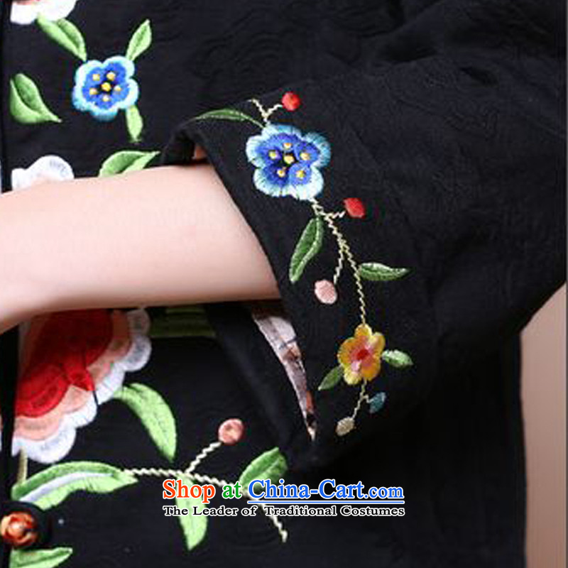 The 2014 autumn forest narcissus install new liberal larger cotton embroidery Tang dynasty characteristics of national long-sleeved T-shirt with round collar wind Fgr-a211 red XL, Forest Narcissus (senlinshuixian) , , , shopping on the Internet