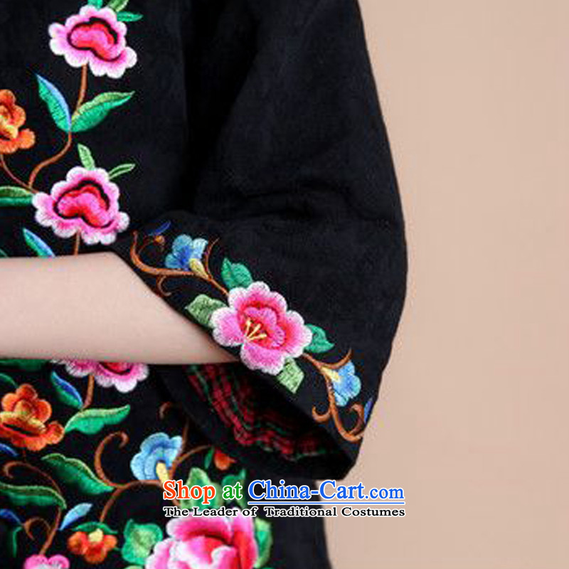 The 2014 autumn forest narcissus install new full Mudan cotton jacquard Tang Dynasty Large relaxd mother load characteristics of national Wind Jacket coat Fgr-a183 black , L, Forest Narcissus (senlinshuixian) , , , shopping on the Internet