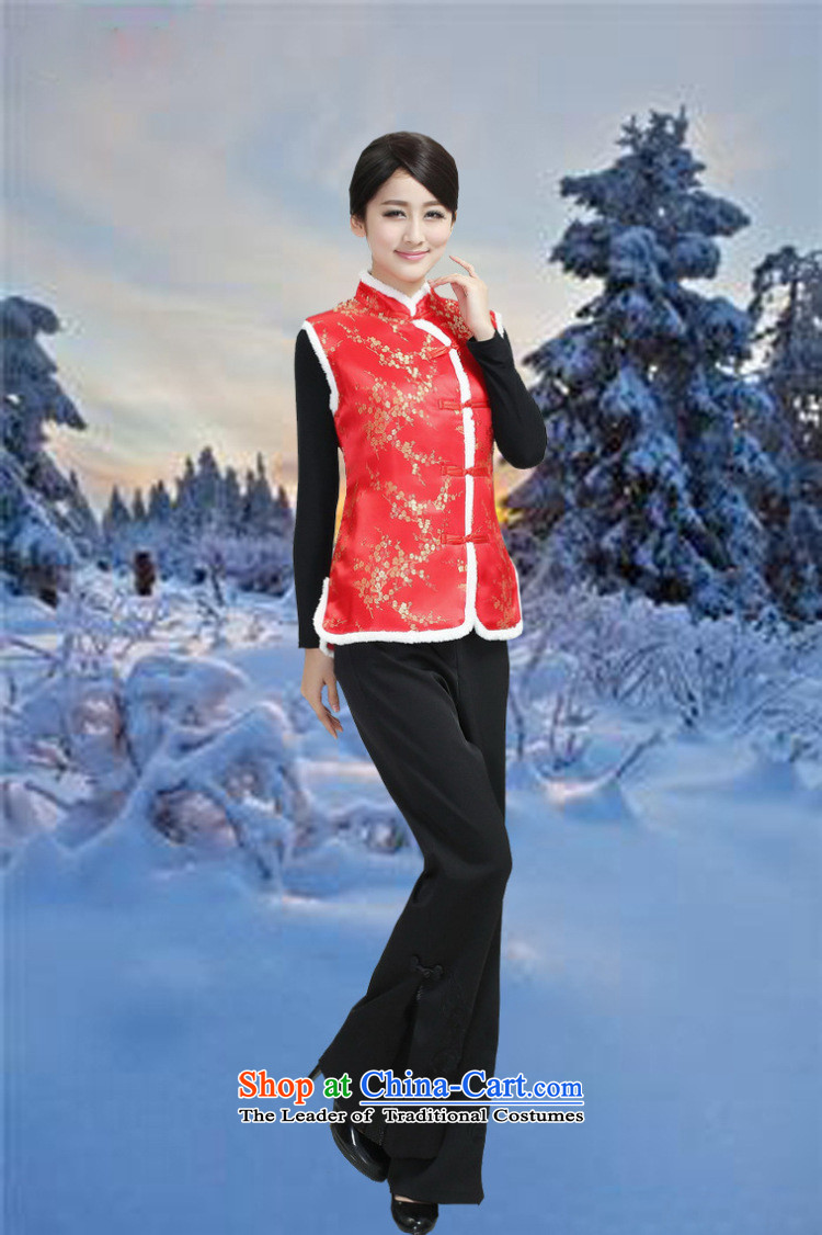 Jie in the autumn and winter new collar manually detained ma folder vest Chinese clothing national costumes Tang jackets  M2370 - 3 red L picture, prices, brand platters! The elections are supplied in the national character of distribution, so action, buy now enjoy more preferential! As soon as possible.