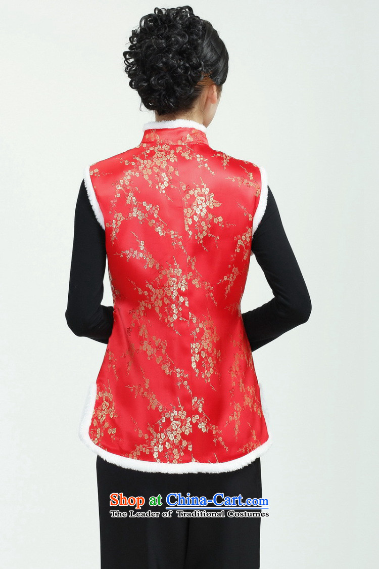 Jie in the autumn and winter new collar manually detained ma folder vest Chinese clothing national costumes Tang jackets  M2370 - 3 red L picture, prices, brand platters! The elections are supplied in the national character of distribution, so action, buy now enjoy more preferential! As soon as possible.