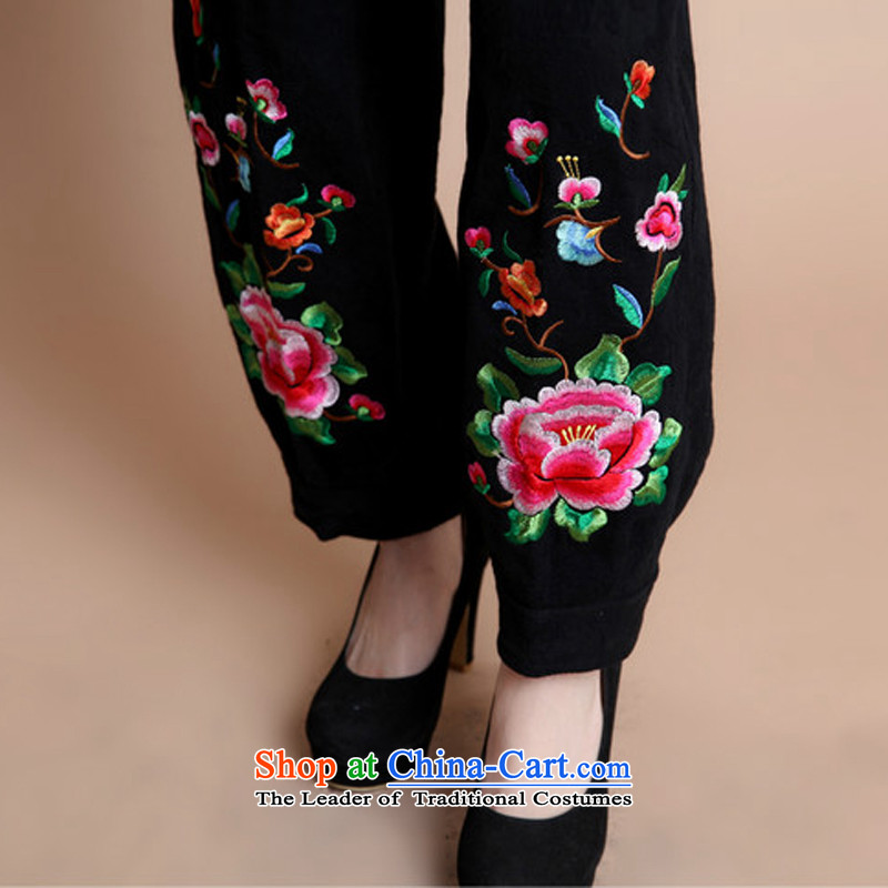   The 2014 autumn and winter season arrogance new elderly women's long-sleeved ethnic Mother Women's clothes trousers relaxd stylish embroidery cotton Large Tang-pack Black XXL, arrogance OMMECHE season () , , , shopping on the Internet