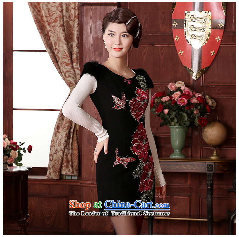 [Sau Kwun Tong] Lady 2015 winter garden gross qipao retro improvements? autumn and winter embroidered dress FW4925 black M picture, prices, brand platters! The elections are supplied in the national character of distribution, so action, buy now enjoy more preferential! As soon as possible.