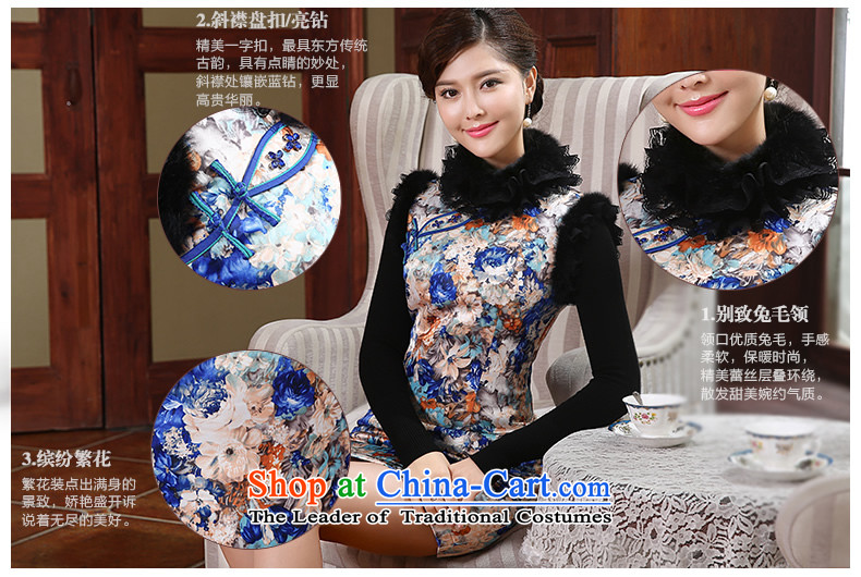 [Sau Kwun Tong] Mr Ngan also Fall/Winter Collections improved qipao new 2015 rabbit hair for retro Female dress suit XXL pictures, QW4908 price, brand platters! The elections are supplied in the national character of distribution, so action, buy now enjoy more preferential! As soon as possible.