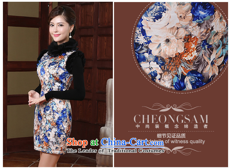 [Sau Kwun Tong] Mr Ngan also Fall/Winter Collections improved qipao new 2015 rabbit hair for retro Female dress suit XXL pictures, QW4908 price, brand platters! The elections are supplied in the national character of distribution, so action, buy now enjoy more preferential! As soon as possible.