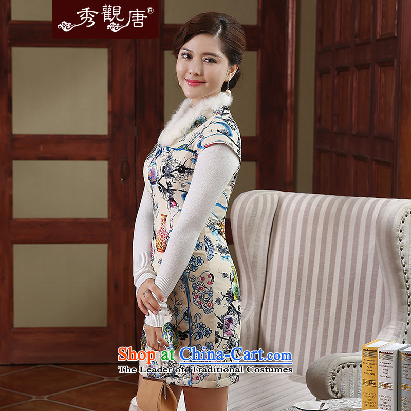[Sau Kwun Tong] color bottle of winter clothing clip cotton Chinese qipao stamp improved retro ethnic dress suit S, Soo-View QD4913 TANG , , , shopping on the Internet