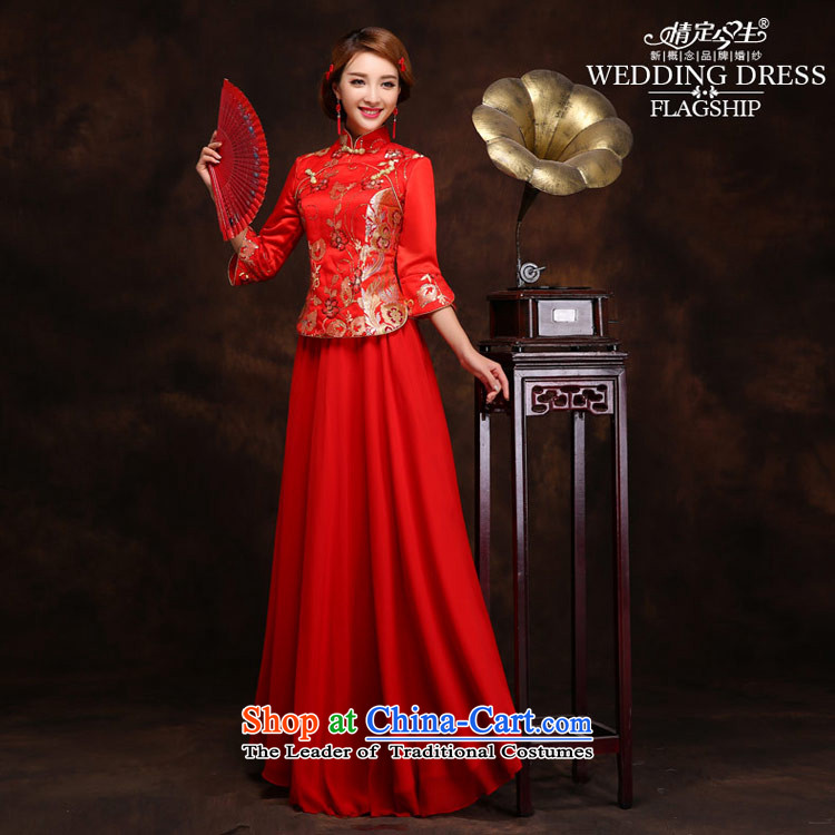Love of the Tang dynasty spring and summer this life qipao long red Sau San embroidery marriages bows services back door female RED M picture, prices, brand platters! The elections are supplied in the national character of distribution, so action, buy now enjoy more preferential! As soon as possible.