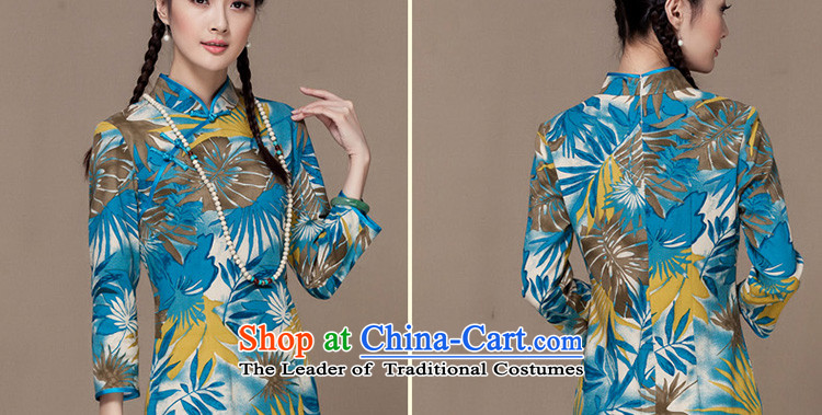 Seal of new Fall 2015 Long qipao cotton linen retro daily improved qipao ethnic Tang dynasty picture color pictures, prices, XL brand platters! The elections are supplied in the national character of distribution, so action, buy now enjoy more preferential! As soon as possible.