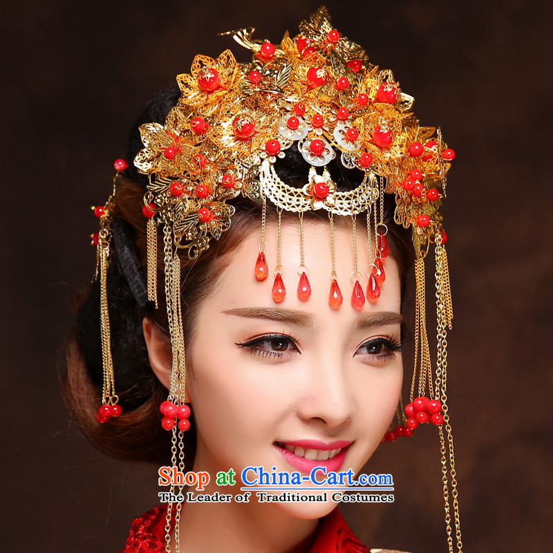 Love of the present Chinese long-soo Wo Service Phoenix cheongsam wedding dress retro wedding dress red bows to Tang dynasty Bong-crown relaxd + Sau Wo services XL, love of the overcharged shopping on the Internet has been pressed.