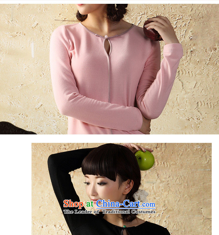 A Pinwheel Without Wind to long-sleeved heart-il knit shirts Autumn Chinese boxed China wind Tang Dynasty Chinese women of ethnic Black XL Photo, prices, brand platters! The elections are supplied in the national character of distribution, so action, buy now enjoy more preferential! As soon as possible.