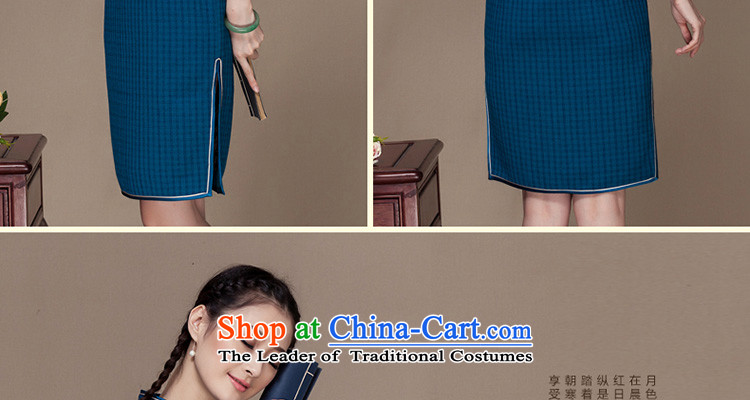 Seal of the new nation autumn 2015 qipao Stylish retro latticed daily short of qipao improved blue skirt S picture, prices, brand platters! The elections are supplied in the national character of distribution, so action, buy now enjoy more preferential! As soon as possible.
