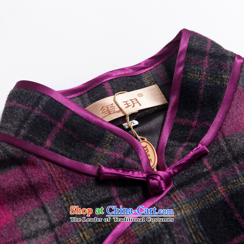 The Seal of autumn and winter 2015 new aristocratic qipao daily improved wool Ms. retro thick qipao? skirt purple lattices , L, seal decreased by , , , shopping on the Internet