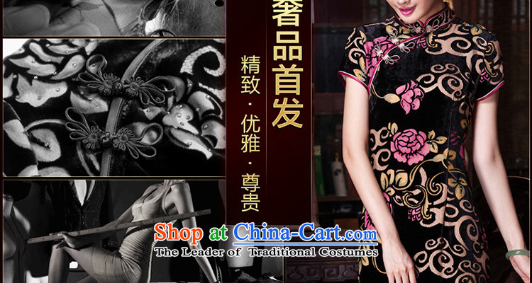 Seal of long autumn 2015 silk burned lint-free ironing drill qipao herbs extract annual banquet dress cheongsam dress blue XXL picture, prices, brand platters! The elections are supplied in the national character of distribution, so action, buy now enjoy more preferential! As soon as possible.