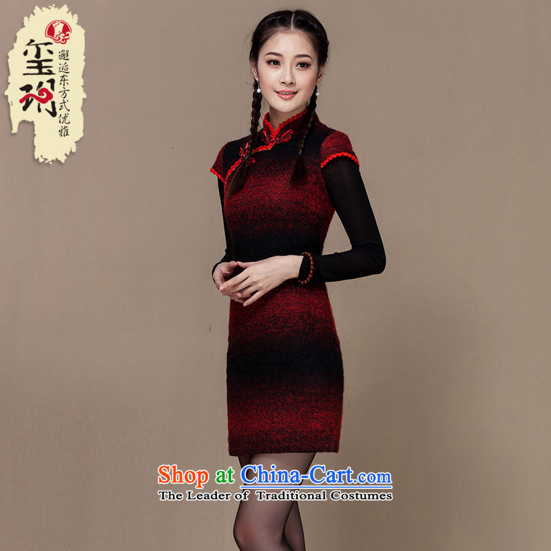 The seal of the Winter 2015 new streaks folder cotton wool qipao skirt improved thickened about the Republic of Korea, Ms. Shanghai qipao picture color M seal decreased by , , , shopping on the Internet