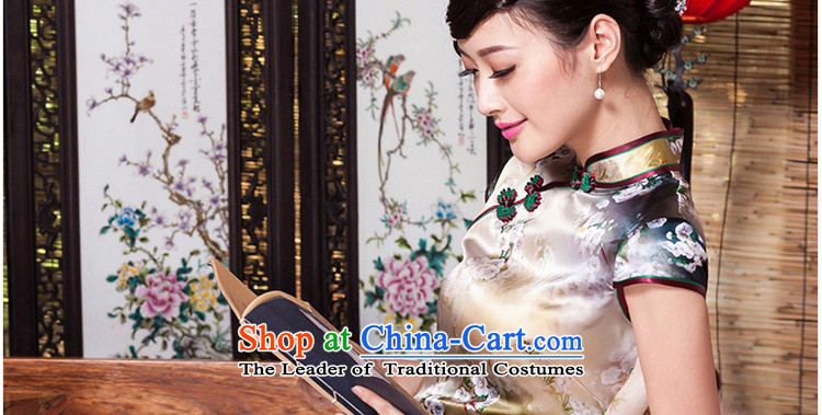 Seal of new Fall 2015 Long heavyweight silk cheongsam dress retro cheongsam pictures of the Republic of Korea color pictures, prices, XL brand platters! The elections are supplied in the national character of distribution, so action, buy now enjoy more preferential! As soon as possible.