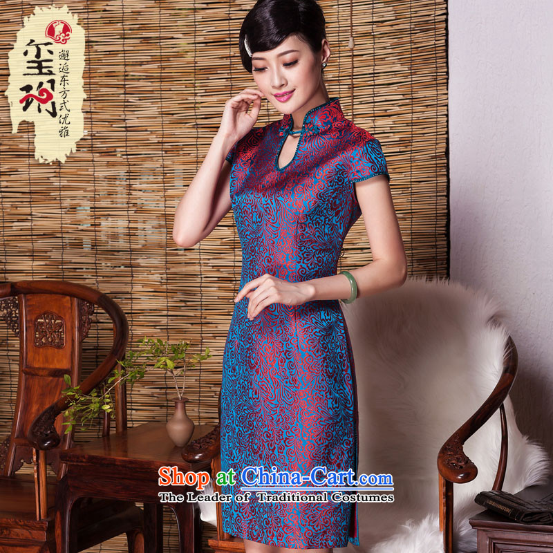 The Seal of autumn 2015) sauna silk cheongsam dress retro minimalist short high-end wedding dresses picture color Ms. XXL, seal decreased by , , , shopping on the Internet