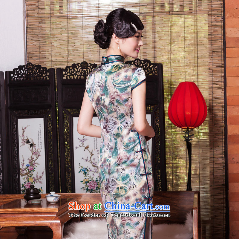 The seal of the high end banquet Silk Cheongsam retro skirt autumn 2014 new aristocratic ladies qipao daily Sau San picture color XXL, seal decreased by , , , shopping on the Internet