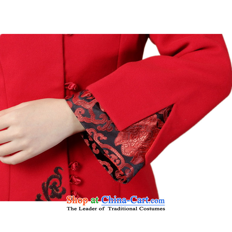 Can Green, older women's autumn and winter trendy new products collar stitching embroidered with mother jacket red L, Tang to green, , , , shopping on the Internet