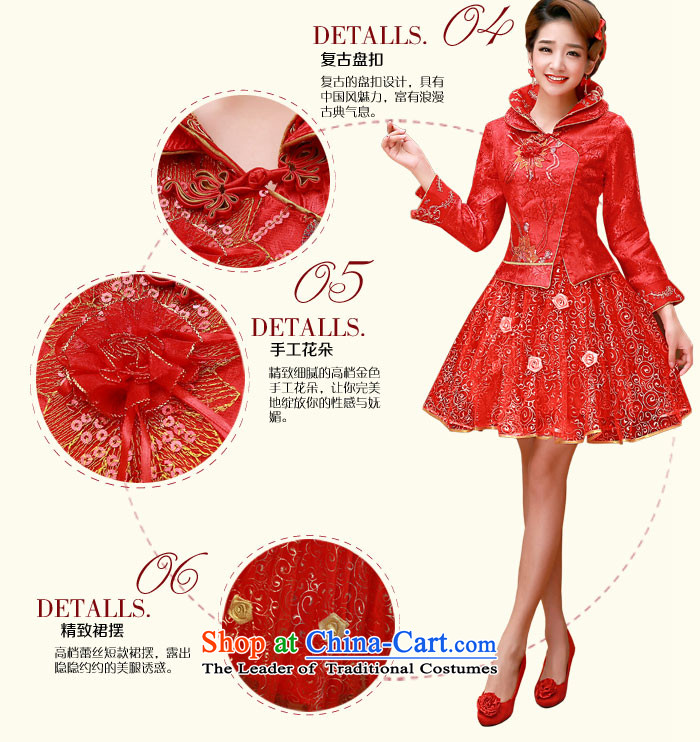 The privilege of serving-leung 2015 Fall/Winter Collections new bride red Chinese wedding dress short, long-sleeved clothing cheongsam red winter bows of lanterns skirt L picture, prices, brand platters! The elections are supplied in the national character of distribution, so action, buy now enjoy more preferential! As soon as possible.