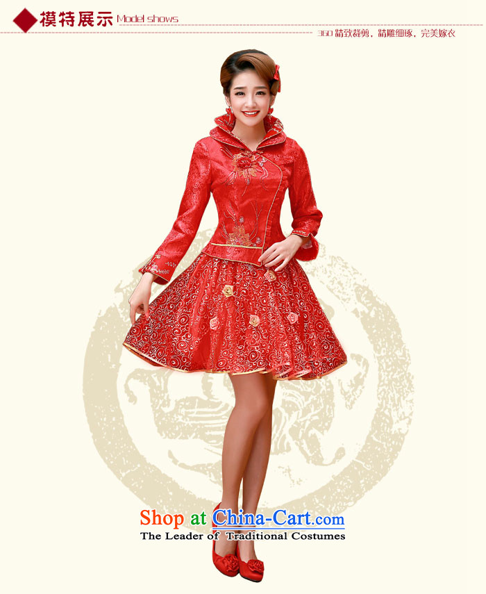 The privilege of serving-leung 2015 Fall/Winter Collections new bride red Chinese wedding dress short, long-sleeved clothing cheongsam red winter bows of lanterns skirt L picture, prices, brand platters! The elections are supplied in the national character of distribution, so action, buy now enjoy more preferential! As soon as possible.