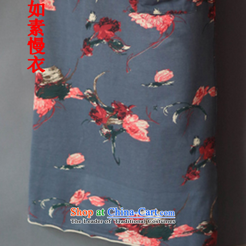 If so slow yi dresses 2015 new women's arts suit sweater long cheongsam dress retro flowers cotton linen dress code are gray 2147, such as the slow so Yi shopping on the Internet has been pressed.