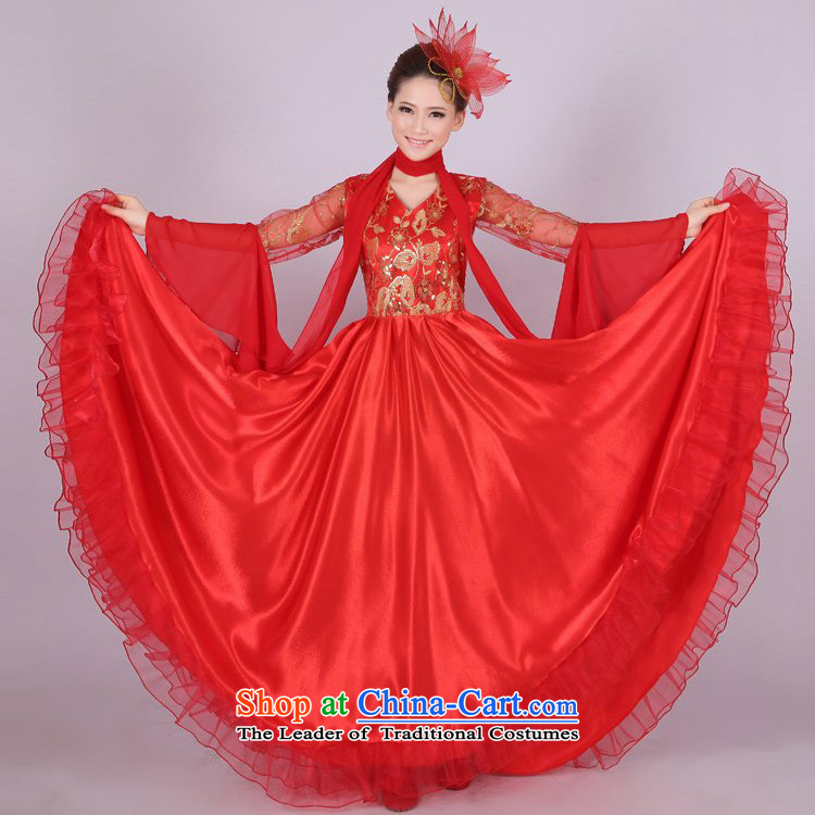 I should be grateful if you would have let national choir incense arts costumes female long skirt opening dance performances by large skirt Fashion the red, blue and yellow Chorus will HXYM0001 Blue 180 degrees XXL size too big a yard pictures, prices, brand platters! The elections are supplied in the national character of distribution, so action, buy now enjoy more preferential! As soon as possible.