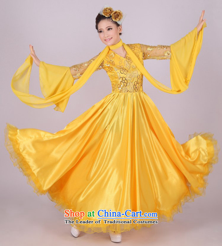 I should be grateful if you would have let national choir incense arts costumes female long skirt opening dance performances by large skirt Fashion the red, blue and yellow Chorus will HXYM0001 Blue 180 degrees XXL size too big a yard pictures, prices, brand platters! The elections are supplied in the national character of distribution, so action, buy now enjoy more preferential! As soon as possible.