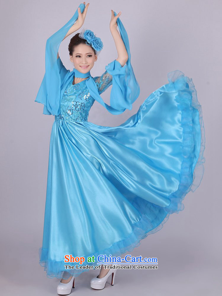 I should be grateful if you would have let national choir incense arts costumes female long skirt opening dance performances by large skirt Fashion the red, blue and yellow Chorus will HXYM0001 Blue 360 XXL size too big a yard pictures, prices, brand platters! The elections are supplied in the national character of distribution, so action, buy now enjoy more preferential! As soon as possible.