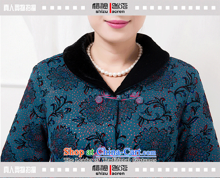 The Cave of the elderly in the autumn and winter 15 older female lapel Tang Dynasty Chinese Nation stylish jacket coat cotton coat D853 blue 4XL Photo, prices, brand platters! The elections are supplied in the national character of distribution, so action, buy now enjoy more preferential! As soon as possible.