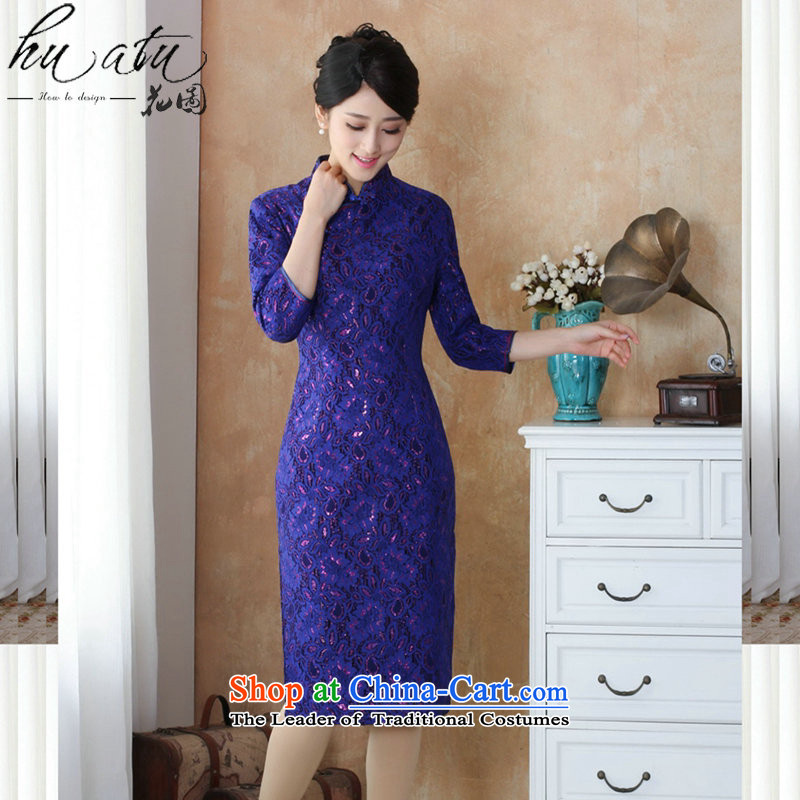 It fall inside the new cheongsam dress Tang Dynasty Chinese collar improved scouring pads lace qipao costumes, cuff - 3 M, it qipao shopping on the Internet has been pressed.