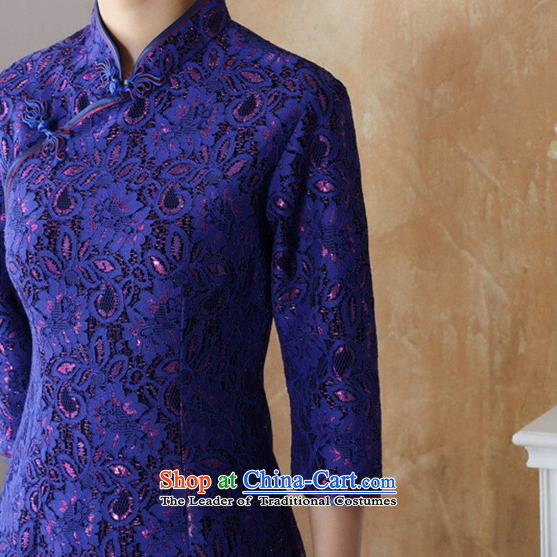 It fall inside the new cheongsam dress Tang Dynasty Chinese collar improved scouring pads lace qipao costumes, cuff - 3 M, it qipao shopping on the Internet has been pressed.
