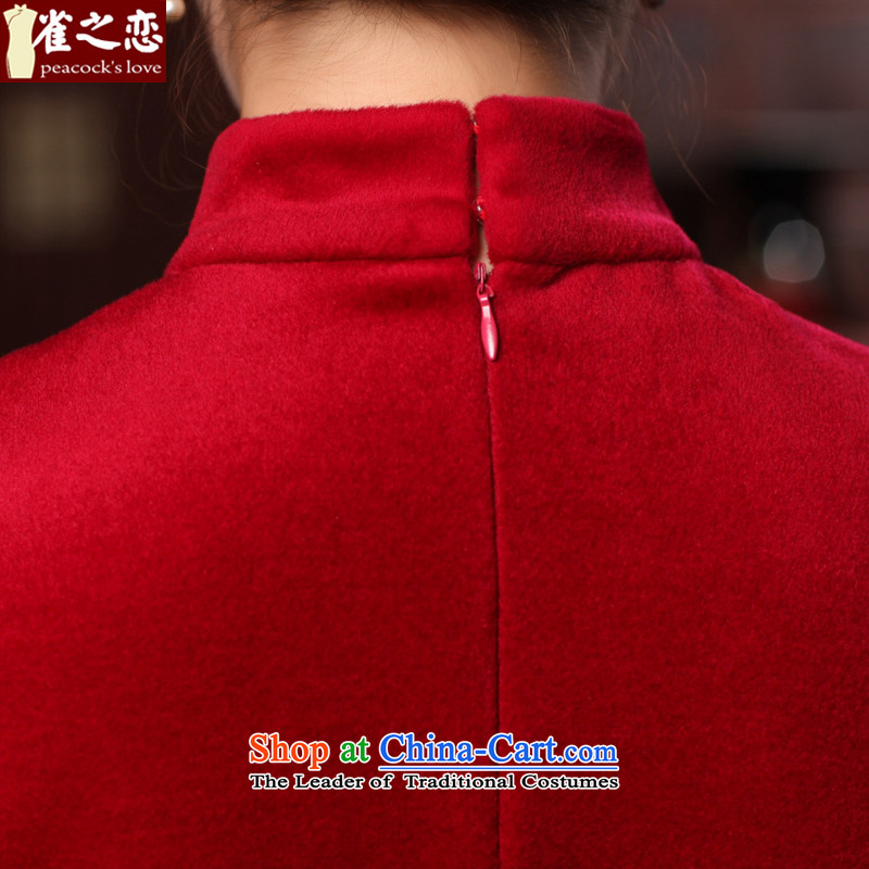 Love of birds at the Fangfei country spring 2015 new improved long-sleeved stylish wool QC590 qipao? Red Red S love birds , , , shopping on the Internet