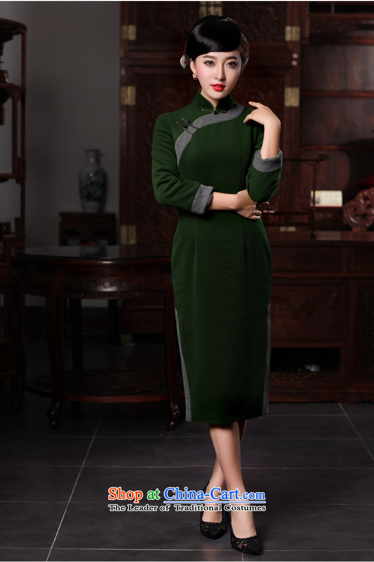 Love birds that Jiang smoke and clouds spring 2015 new improvements in long wool is stylish, Ms. qipao dark green XXXL everyday picture, prices, brand platters! The elections are supplied in the national character of distribution, so action, buy now enjoy more preferential! As soon as possible.