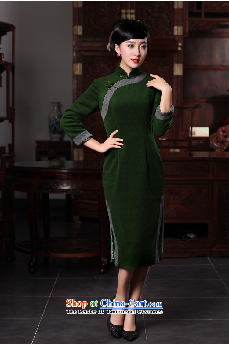 Love birds that Jiang smoke and clouds spring 2015 new improvements in long wool is stylish, Ms. qipao dark green XXXL everyday picture, prices, brand platters! The elections are supplied in the national character of distribution, so action, buy now enjoy more preferential! As soon as possible.