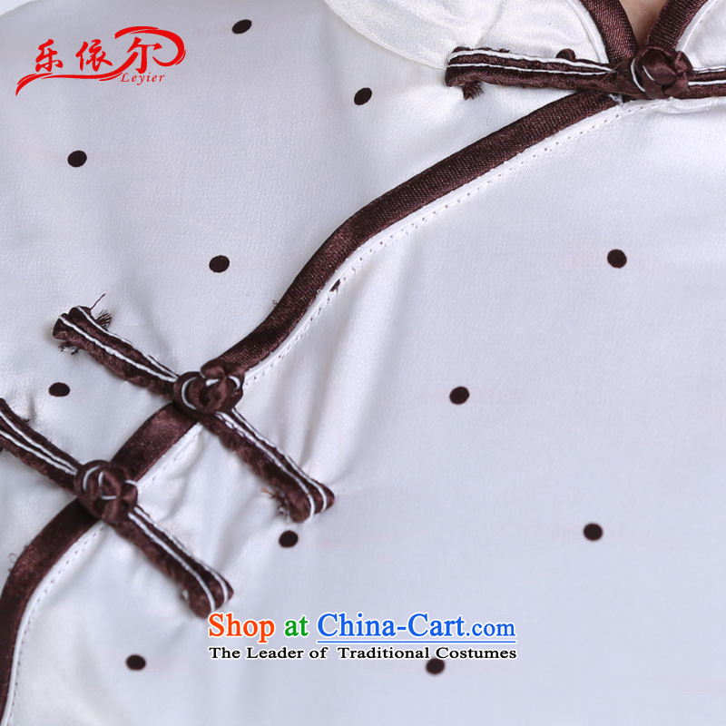 In accordance with the American's summer cheongsam dress short of improved retro cheongsam elegant beauty large female dresses , L, in accordance with the American white LYE9016 (leyier) , , , shopping on the Internet