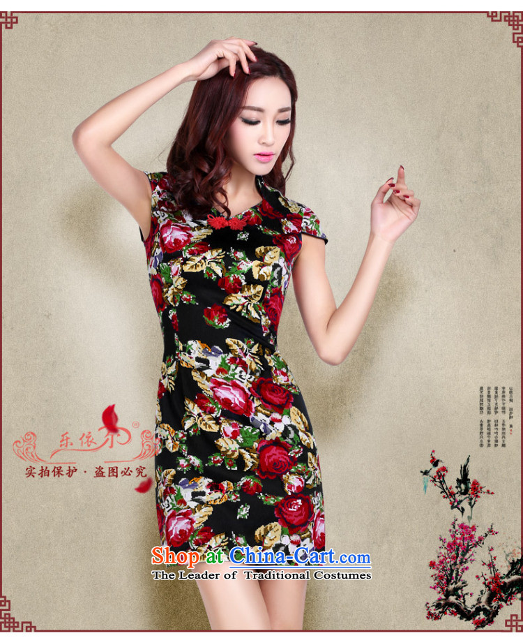 In accordance with the American Ms. short-sleeved short qipao female retro stamp elegant qipao Female dress daily improved LYE1392 White XL Photo, prices, brand platters! The elections are supplied in the national character of distribution, so action, buy now enjoy more preferential! As soon as possible.