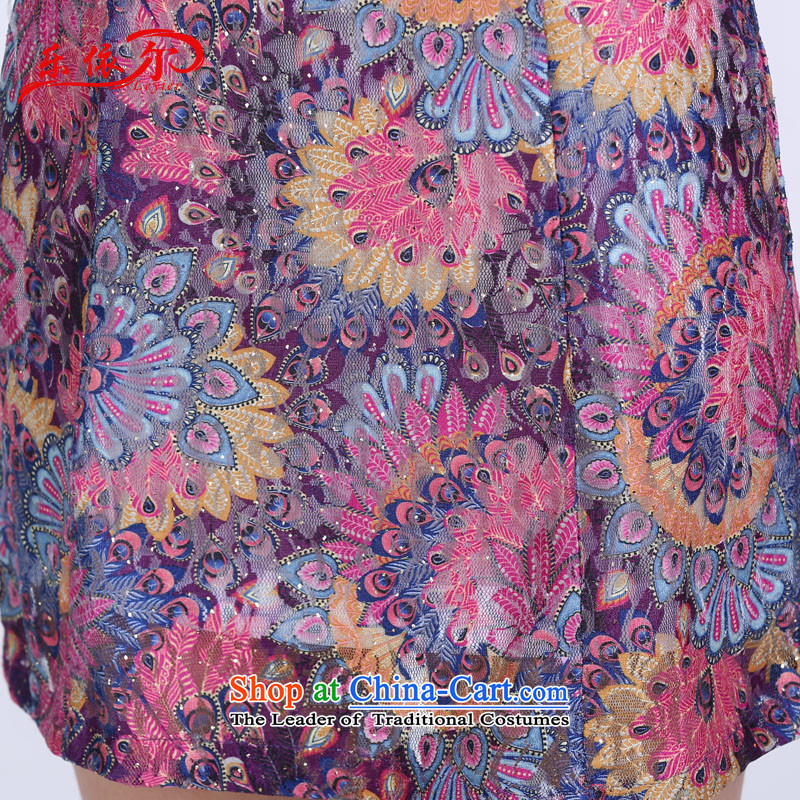 In accordance with the American's summer short-sleeved blouses and female elegant furnished in a classic style qipao gentlewoman daily short of qipao and noble dresses according to American M purple LYE1370 (leyier) , , , shopping on the Internet