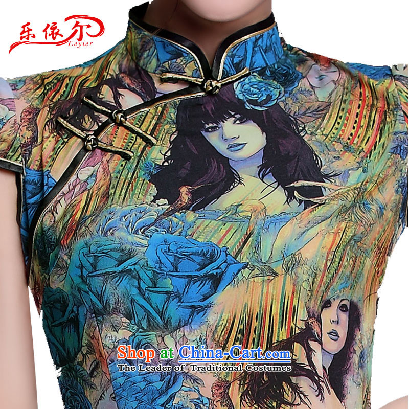 In accordance with the American's summer female qipao female Chinese Antique style qipao daily low improved power's skirt LYE1306 Sau San qipao map color L, in accordance with the (leyier Lok) , , , shopping on the Internet