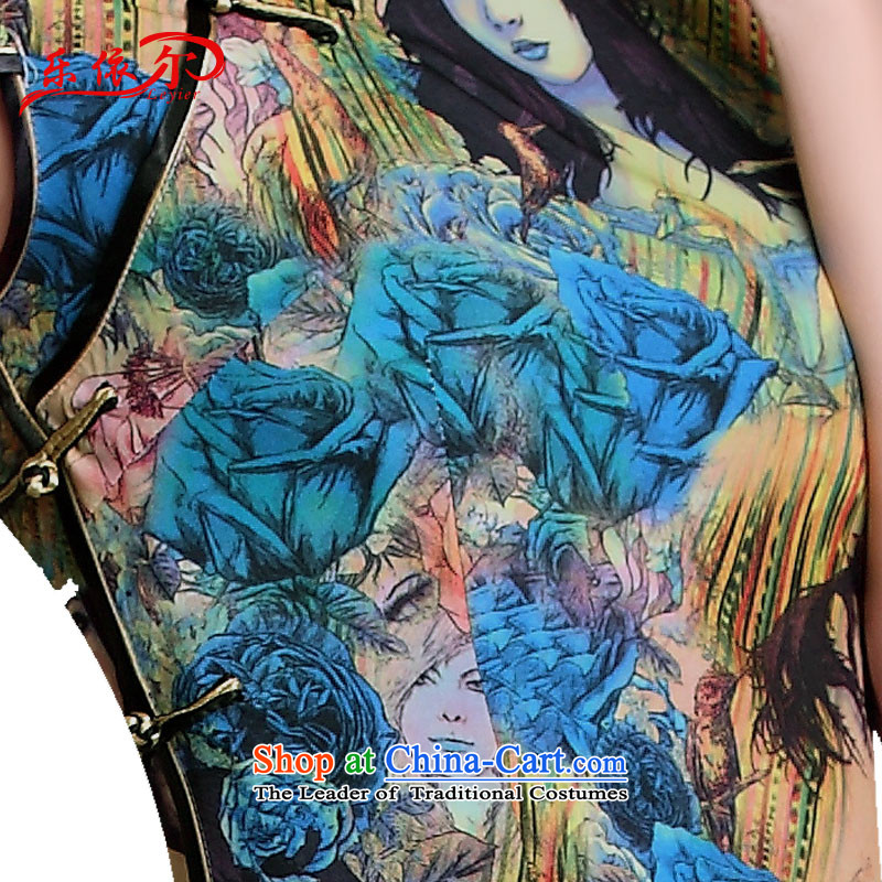 In accordance with the American's summer female qipao female Chinese Antique style qipao daily low improved power's skirt LYE1306 Sau San qipao map color L, in accordance with the (leyier Lok) , , , shopping on the Internet