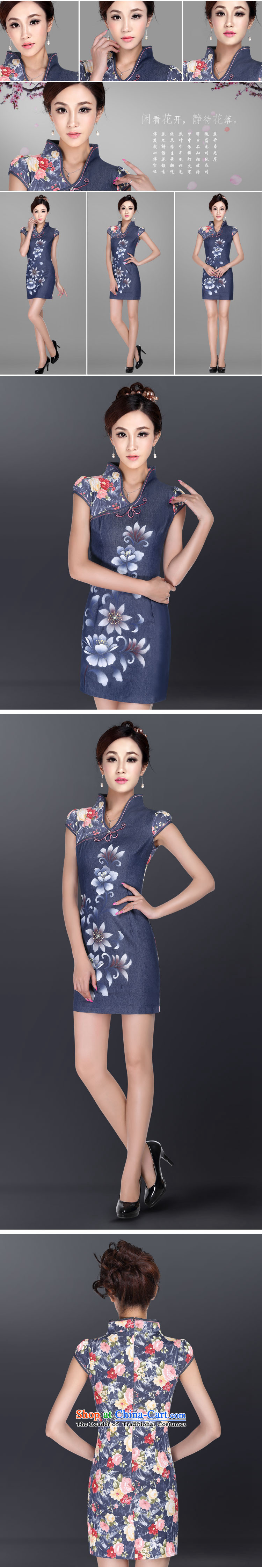 In accordance with the American's summer women improved cheongsam dress short of stylish cheongsam dress suit Chinese qipao LYE1711 retro blue XXL picture, prices, brand platters! The elections are supplied in the national character of distribution, so action, buy now enjoy more preferential! As soon as possible.